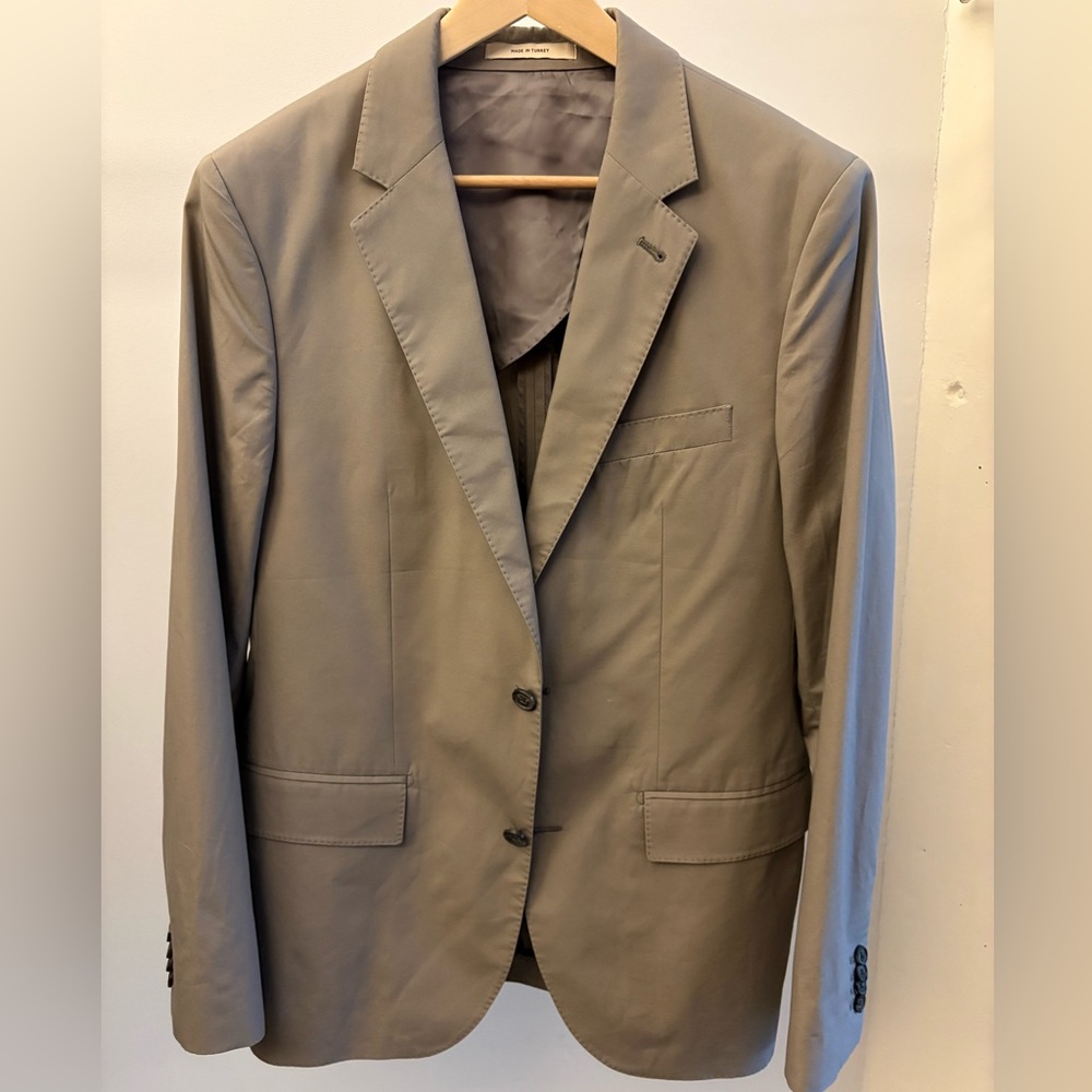 Club Monaco Single Breasted Casual Summer Blazer Jacket Grant Fit Light Gray 42R